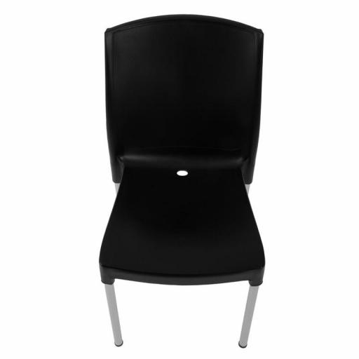 Juego de 4 sillas aluminio y polipropileno negra Bolero apilable GJ976 [5]