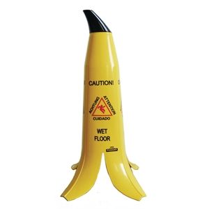 Señal de precaución "Suelo mojado" en forma de plátano Banana Products GK976