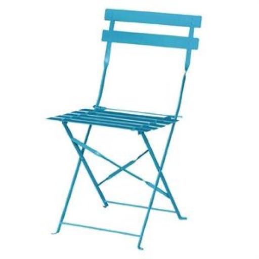 Juego de 2 sillas plegables de acero para terraza color azul Bolero GK982 [0]