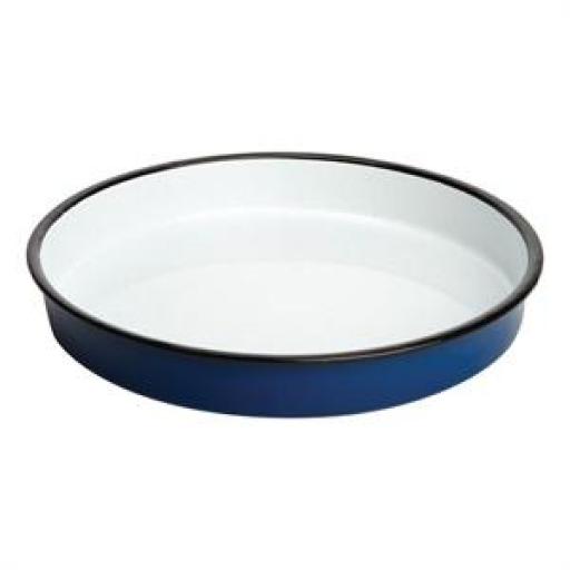 Bandeja redonda esmaltada azul y blanco Olympia 320(Ø)mm. GM240 [3]
