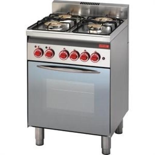Cocina a gas de 4 fuegos y horno con grill 60/60CFG línea 600 Gastro M GN002 [0]