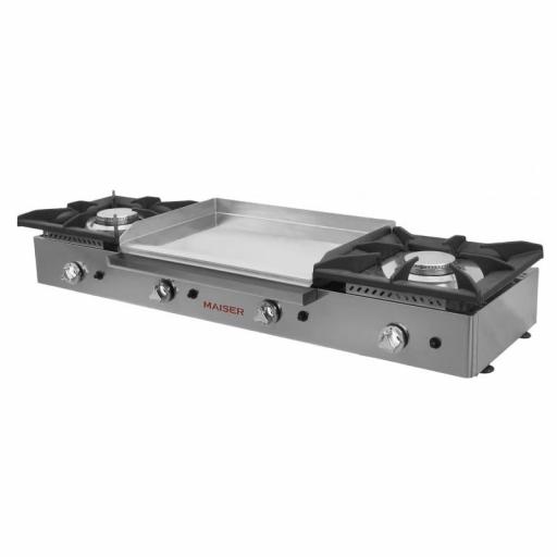 Cocina a Gas 2 fuegos con plancha 60 cromo duro Maiser CG26KR [1]