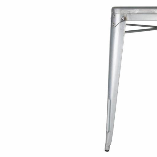 Mesa Bistro cuadrada de acero galvanizado gris Bolero GC866 [3]