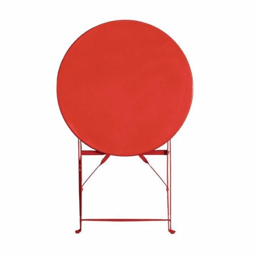Mesa plegable roja de acero lacado Bolero 600mm. redonda GH560 [2]