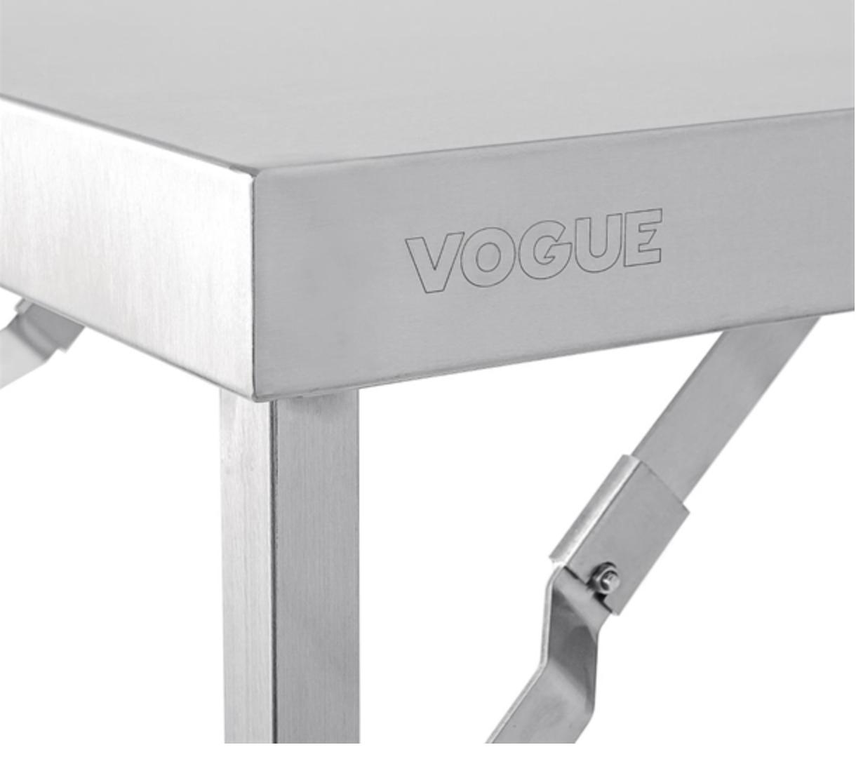 Mesa de trabajo de acero inoxidable plegable Vogue CB905