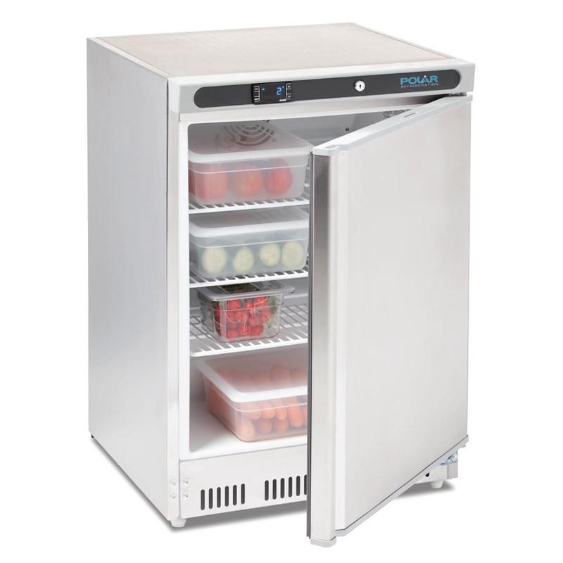 Refrigerador frigorífico bajo mostrador de acero inoxidable 150L. Polar CD080