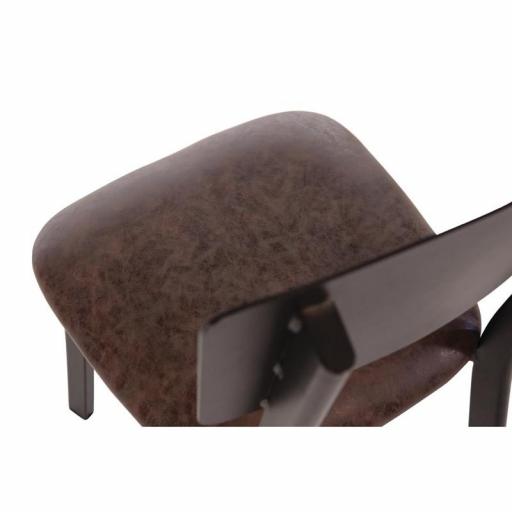 Juego de 4 sillas de bar de metal negro y asiento tapizado moka Vintage Bolero DR301 [4]