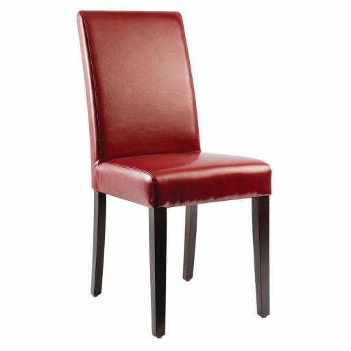 Juego de 2 sillas de comedor Bolero símil piel roja GH443