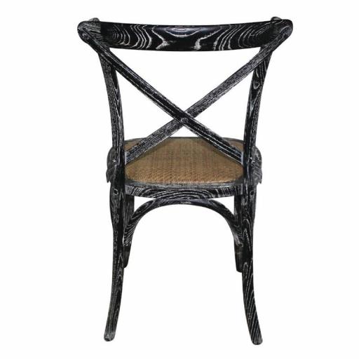 Juego de 2 sillas de madera con respaldo en cruz color negro lavado antiguo Bolero GG654 [1]