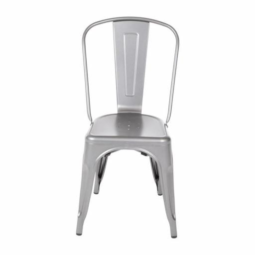 Juego de 4 sillas de acero galvanizado color gris Bolero Bistro GL329 [0]