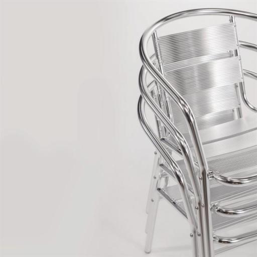 Juego de 4 sillas de terraza de aluminio 735mm. apilables Bolero U419 [3]
