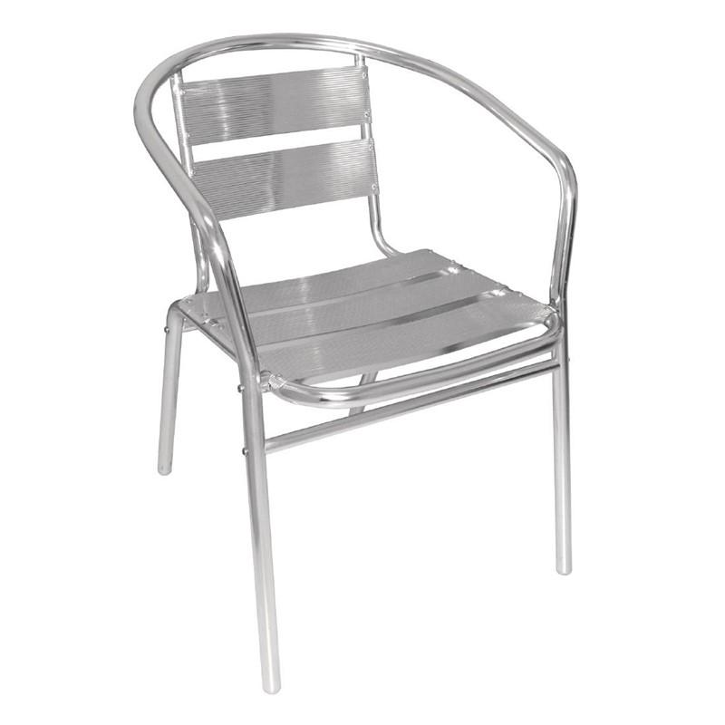 Juego de 4 sillas de terraza de aluminio 735mm. apilables Bolero U419