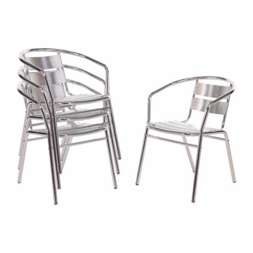 Juego de 4 sillas de terraza de aluminio 735mm. apilables Bolero U419 [1]