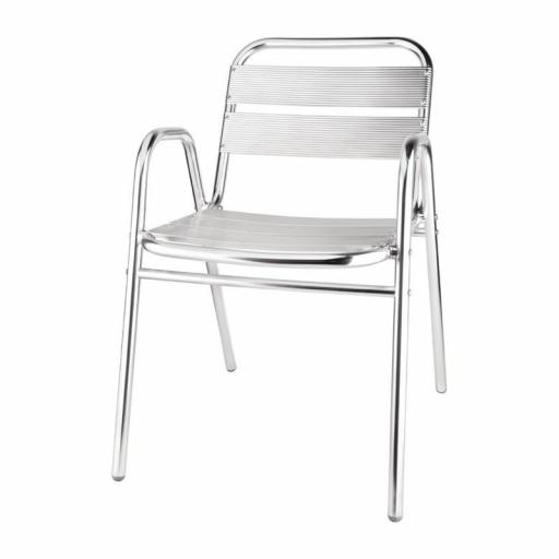 Juego de 4 sillas de terraza brazos arqueados de aluminio 780mm. apilables Bolero U501 [0]