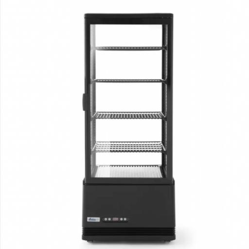 Vitrina expositora refrigerada negra 4 caras de cristal 98L Arktic Hendi