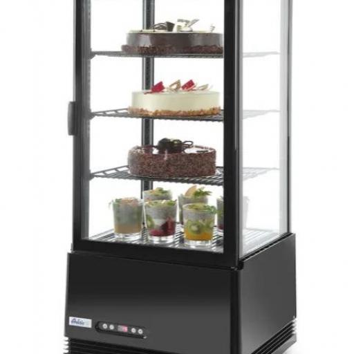 Vitrina expositora refrigerada negra 4 caras de cristal 78L Arktic Hendi [2]