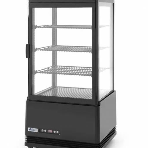 Vitrina expositora refrigerada negra 4 caras de cristal 68L Arktic Hendi [2]