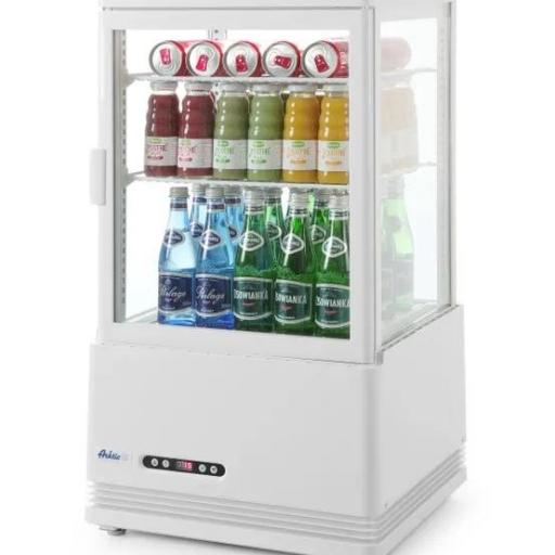 Vitrina expositora refrigerada blanca 4 caras cristal 58L Arktic Hendi [2]