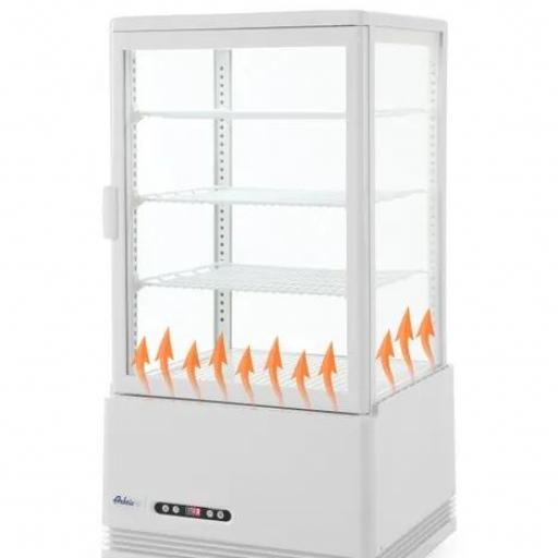 Vitrina expositora refrigerada blanca 4 caras de cristal 68L Arktic Hendi [3]