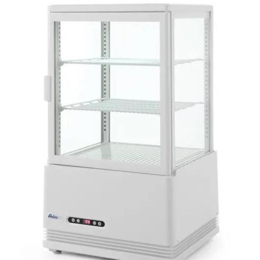 Vitrina expositora refrigerada blanca 4 caras cristal 58L Arktic Hendi [3]