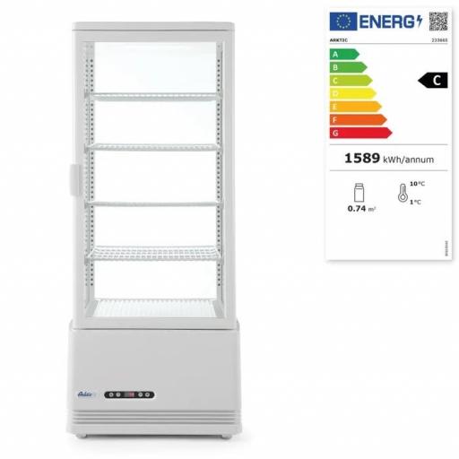 Vitrina expositora refrigerada blanca 4 caras de cristal 98L Arktic Hendi [1]