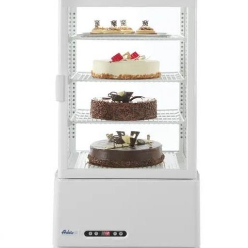 Vitrina expositora refrigerada blanca 4 caras de cristal 68L Arktic Hendi [5]