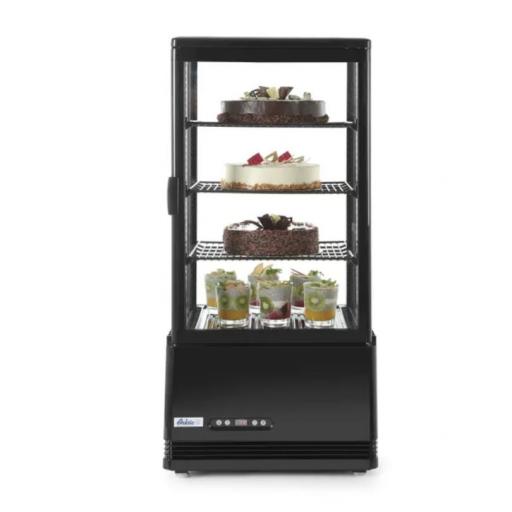 Vitrina expositora refrigerada negra 4 caras de cristal 78L Arktic Hendi