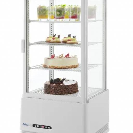 Vitrina expositora refrigerada blanca 4 caras de cristal 78L Arktic Hendi [2]