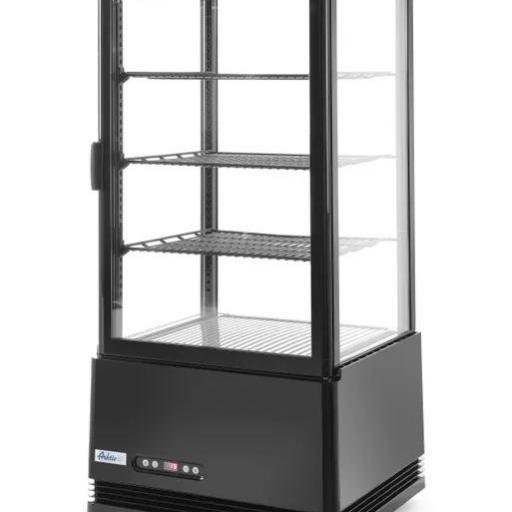 Vitrina expositora refrigerada negra 4 caras de cristal 78L Arktic Hendi [3]