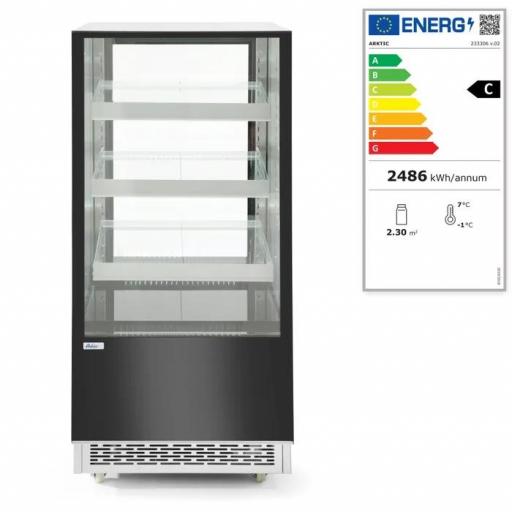 Vitrina expositora refrigerada 300L 3 baldas inclinadas Arktic Hendi [2]