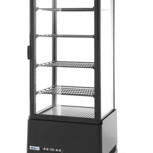 Vitrina expositora refrigerada negra 4 caras de cristal 98L Arktic Hendi [2]