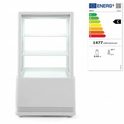 Vitrina expositora refrigerada blanca 4 caras cristal 58L Arktic Hendi [1]