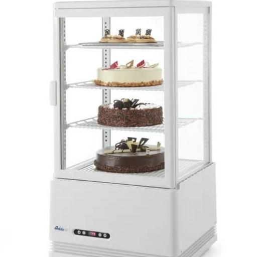 Vitrina expositora refrigerada blanca 4 caras de cristal 68L Arktic Hendi [1]