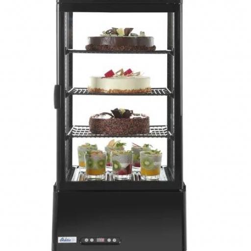 Vitrina expositora refrigerada negra 4 caras de cristal 78L Arktic Hendi [2]