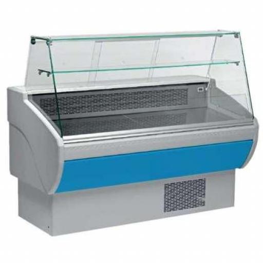 Vitrina mostrador expositor refrigerado de alimentación con cristal Línea Aveiro VPL100- Color Azul