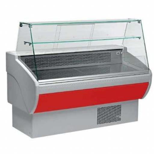 Vitrina mostrador expositor refrigerado de alimentación con cristal Línea Aveiro VPL100- Color Rojo