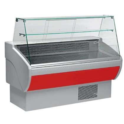 Vitrina mostrador expositor refrigerado de alimentación con cristal Línea Aveiro VPL150- Color Rojo