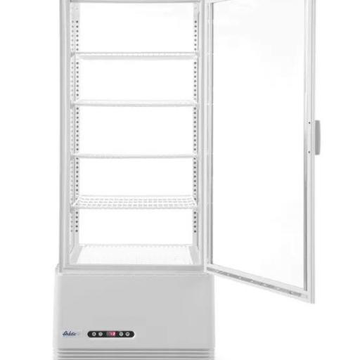 Vitrina expositora refrigerada blanca 4 caras de cristal 98L Arktic Hendi [5]