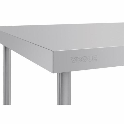 Mesa de cocina de acero inoxidable con estante Vogue 900mm de fondo GL279 [2]