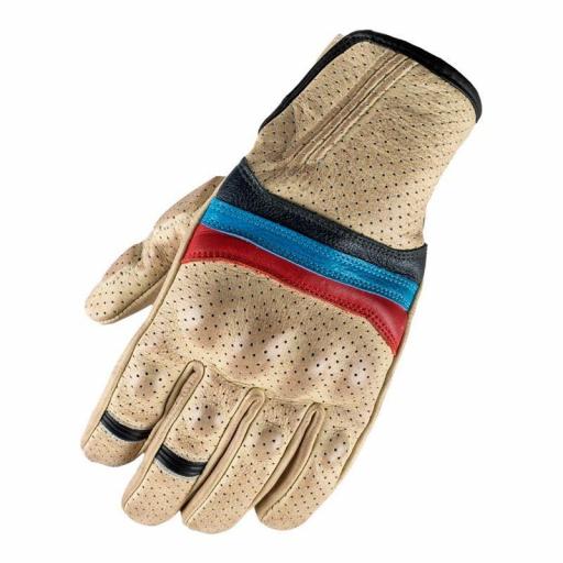 Guantes de Moto de Cuero Invictus Classic White | Estilo Retro y Protección