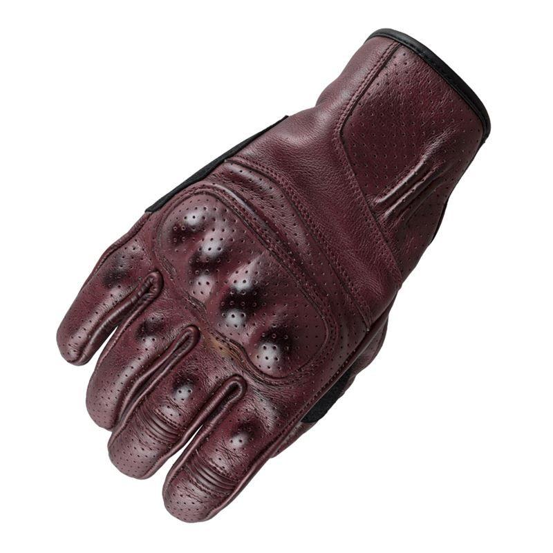 Guantes Moto Invictus El Canalla Granate | Cuero Vintage