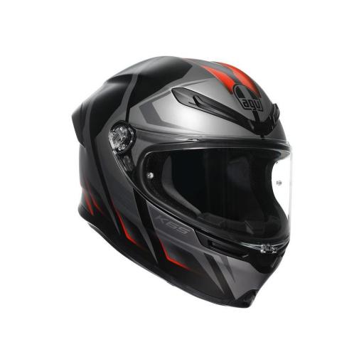 CASCO AGV K6 S AGV E2206 MPLK KARVE MATT BLACK/GREY/RED