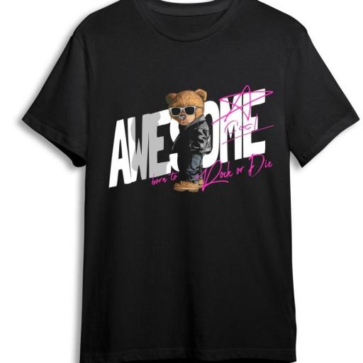CAMISETA ROCK OR DIE CHICO AWESOME BEAR [1]