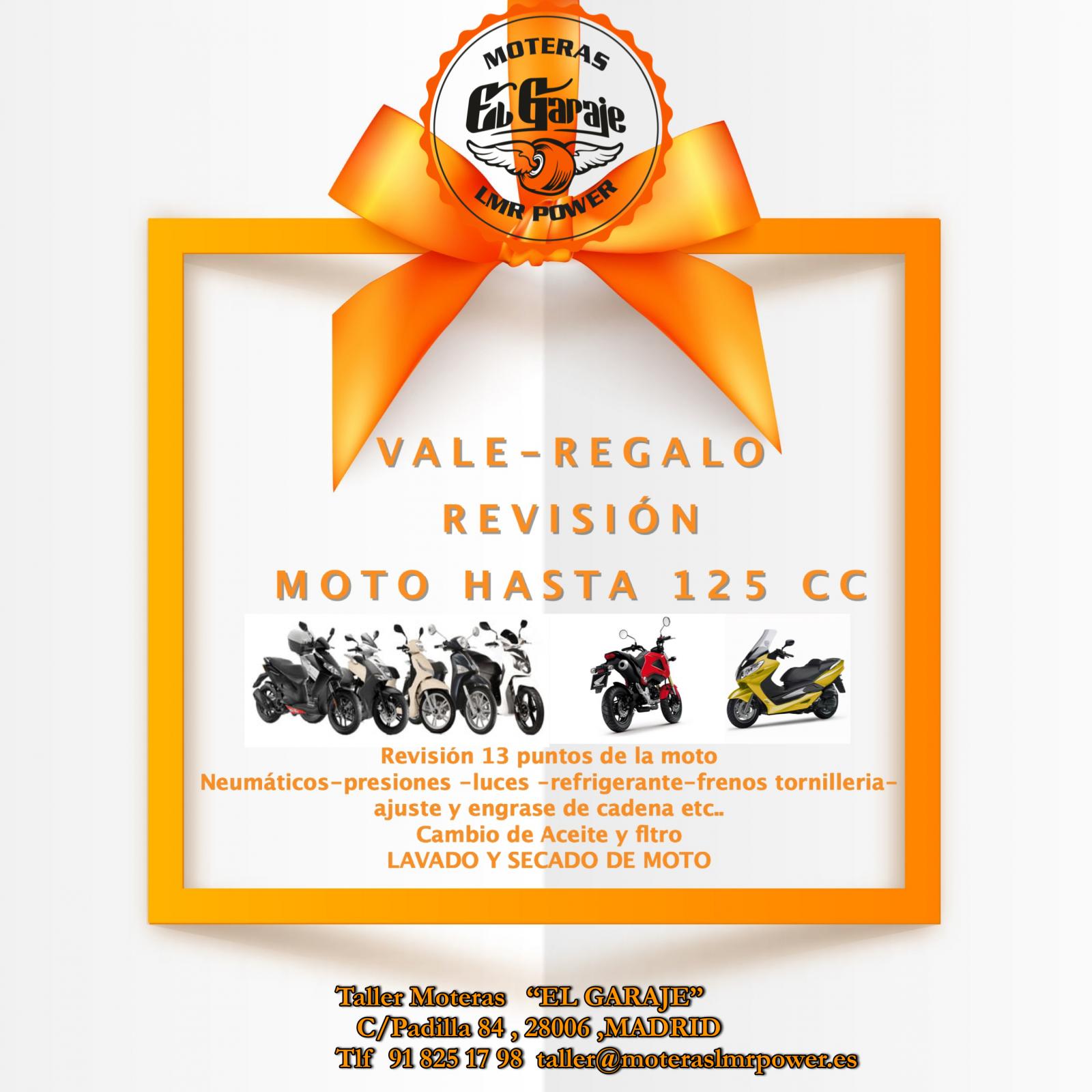 VALE-REGALO REVISION COMPLETA MOTO HASTA 125CC 