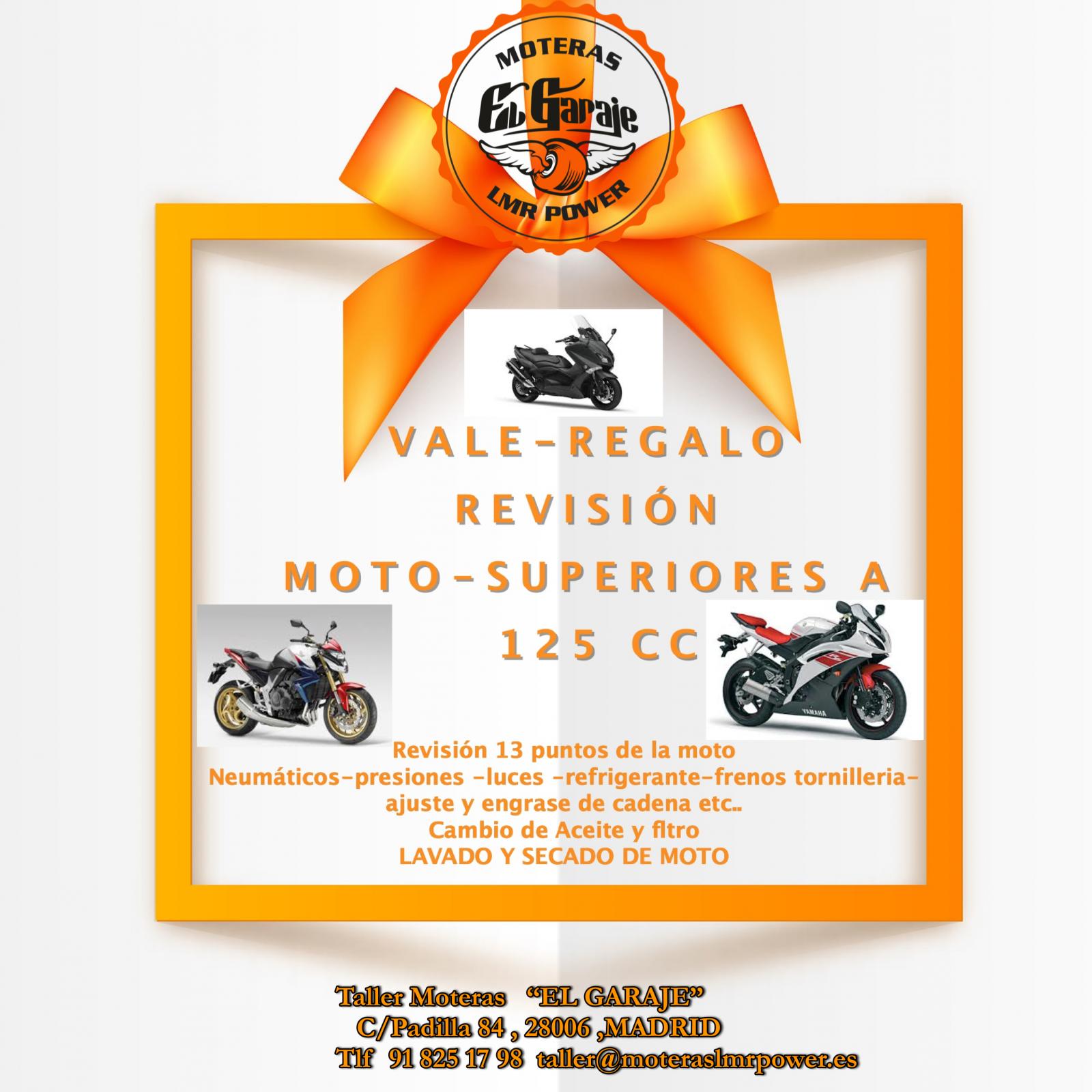 VALE-REGALO REVISION COMPLETA MOTO A PARTIR DE 125 CC