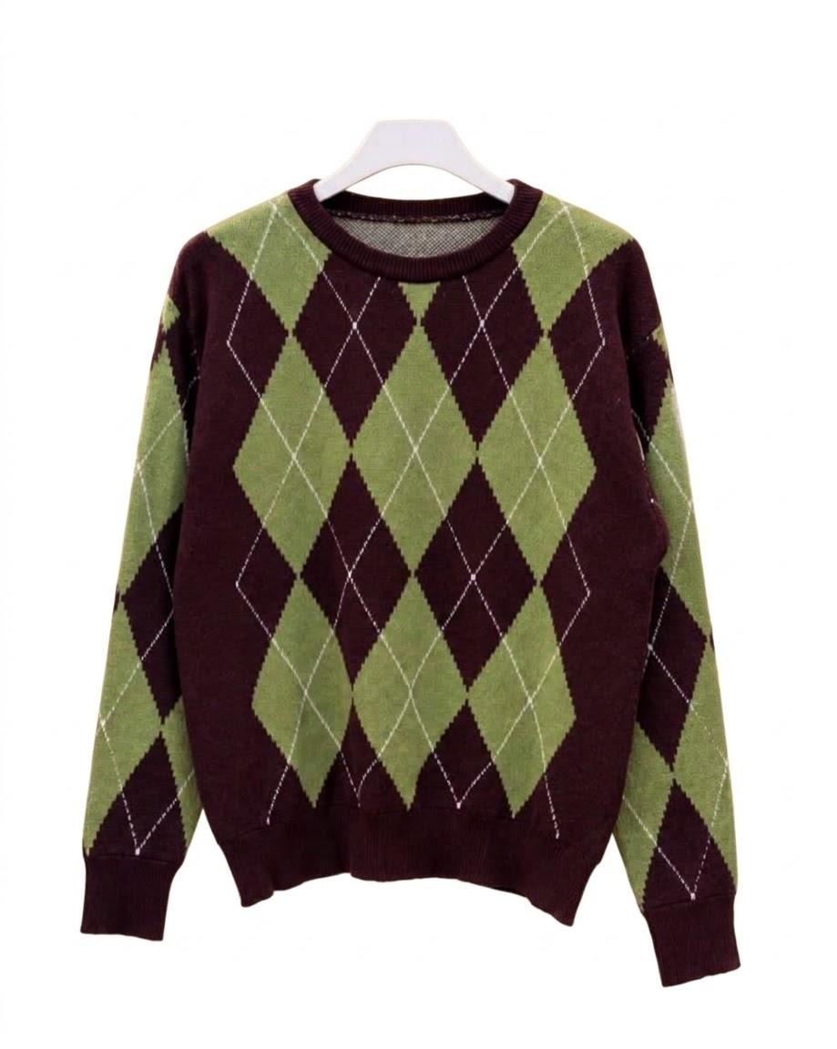 Jersey Rombos Verde Marrón