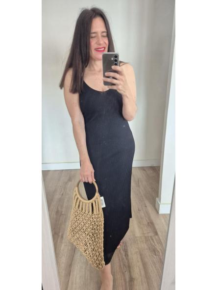 Vestido Canalé Negro