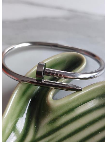 Pulsera Clavo Plateada Pv