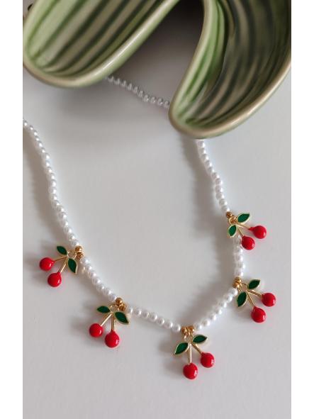 Collar Perlas y cerezas
