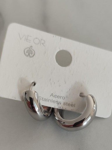 Aretes Acero plateados 